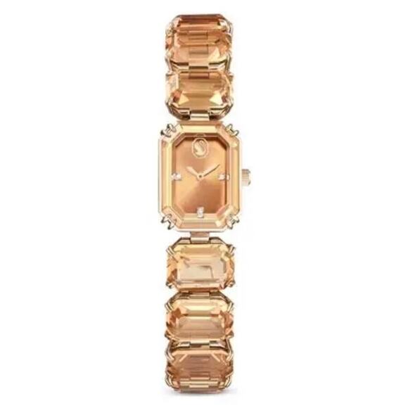 Swarovski Millenia Bracelet Watch Champagne Gold Octagon Crystals Swiss Quartz main image 5